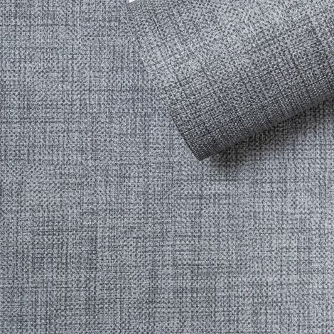 Plain Dark Grey Wallpaper Textured Linen Effect Slightly Imperfect Thick Vinyl (1/4)