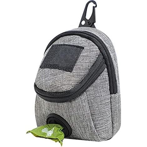 Dog waste bag holder compatible with all leashes and waste bags, grey-AquaForge