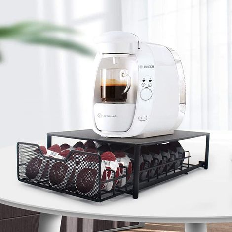 Hofuton Porte Capsule de Café Pod Support de Tiroir de Rangement en Fer pour 60 Pièces Noir (1/5)