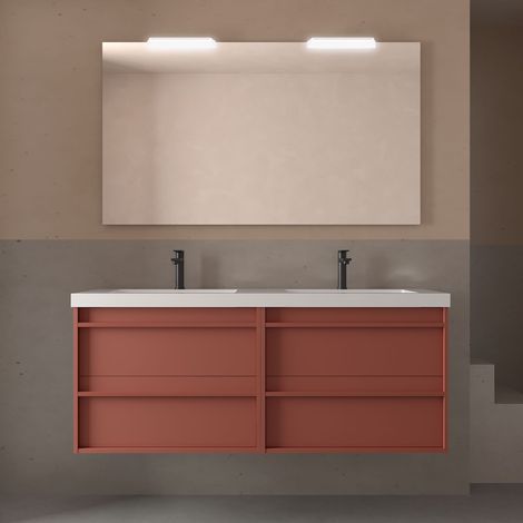 Möbel +  Waschbecken ATTILA 1400 4 Schubladen RED SATIN