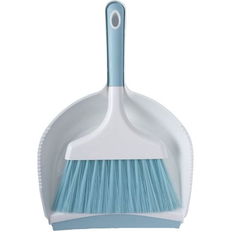 combiné pelle-balayette - ramassage d'appoint - bords cranté - ergonomique - Bleu (1/5)