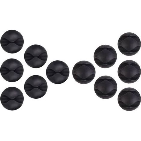 Lot de 12 Clips Câble durable, range-câbles et serre-câbles, self-adhésif, organiseur et gestion de câble (1/5)