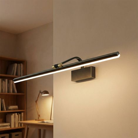 Lampe de tableau LED en métal blanc chaud 3000 K 963 lm 70 cm de large réglable en noir et or antique (1/5)