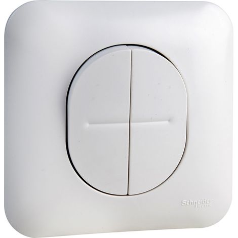 Ovalis - double poussoir à fermeture - Blanc RAL9003 - fixation par vis (S260216) (1/4)