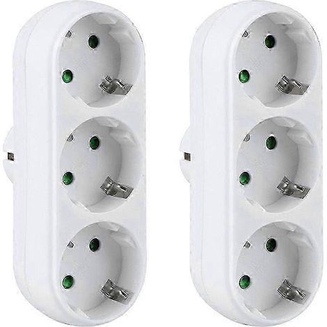Adaptateur secteur à trois positions, 2 prises multifonctions, capacité 16 A/250 V (1/5)