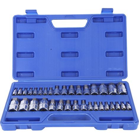 Set of 34 Hollow Hex Sockets 1/2" 1/4" 3/ (1/5)