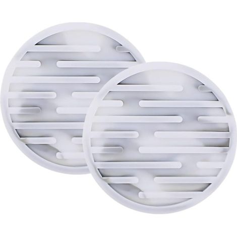 de 2 dessous de verre ronds en silicone à rayures et effet