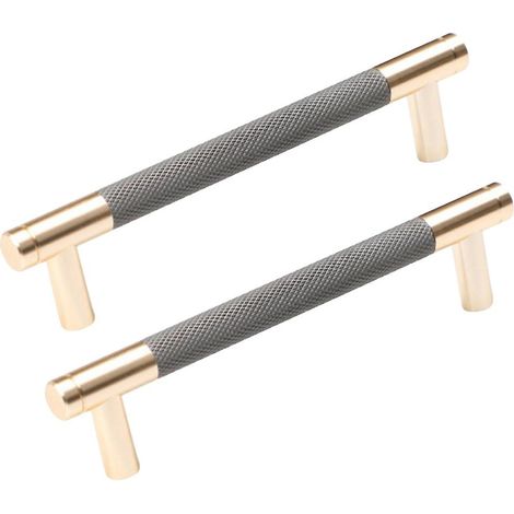 Poignées de tiroir en aluminium massif pour meubles (lot de 2), en forme de T. Accessoires de quincaillerie pour meubles.