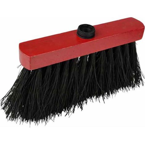 Tête de Balai en Bois "3 Rangs" 26cm Rouge & Noir
