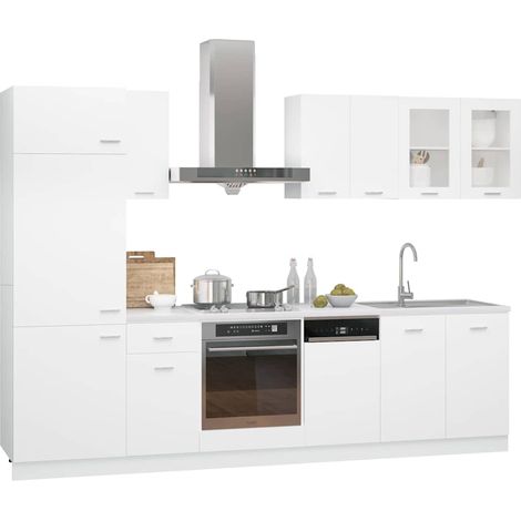 Maison Exclusive - Set Armadi da Cucina 8 pz Lyon Bianco in Truciolato