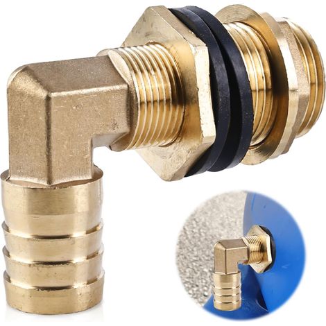 Passage de réservoir d'eau de pluie - Raccord de réservoir - Raccord de citerne d'eau de pluie 3/4" IG 1" AG + embout de tuyau 25 mm avec 2 joints pour citernes (1/5)