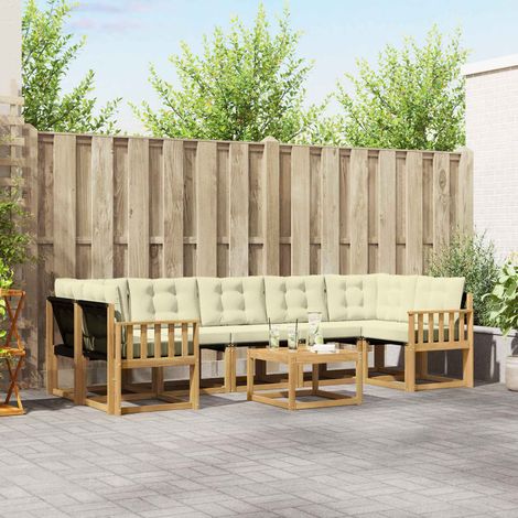 vidaXL Outdoor-Sofagarnitur 8 pcs Massives Akazienholz und Textilene (1/5)