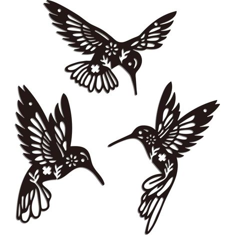 3 Pièce Décoration Murale en Métal en Forme de Colibri, Oiseaux Arts Modernes Colibri Art Mural en Métal Décoration à Suspendre Panneaux Sculpture Murale Statues pour Salon (1/5)