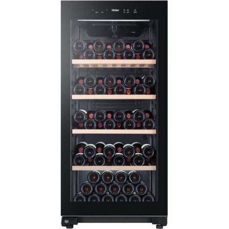 Haier – Cave à vin de vieillissement 210L – 116 bouteilles – Mono zone – Hauteur 1,27m – Largeur 59,5cm – Classe A
