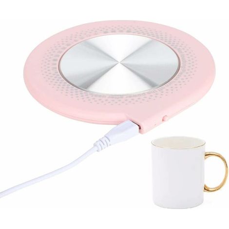 DEESSE SHOP - Coussin isolant chauffant USB, tapis chauffant pour tasse à thé au lait 10W, rose (1/5)