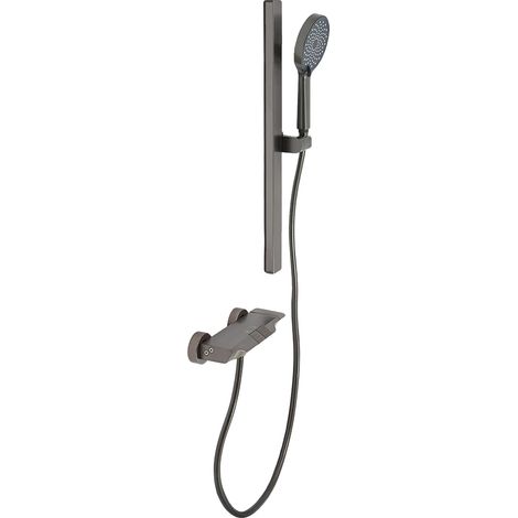 Ensemble de douche, mural, trois modes de sortie d'eau, Gris Clair (1/2)