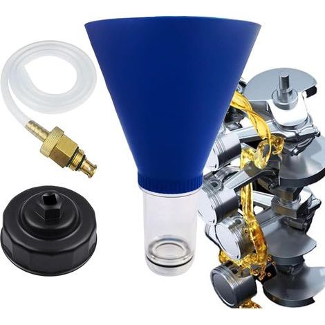 Ensemble D'Entonnoirs Pour Huile Moteur - Outil Pour Changement De Filtre Et De Vidange Avec Clé - Entonnoir Fileté Pour Huile Moteur Pour Véhicule SUV Remorque Tracteur Conducteur Atelier (1/5)