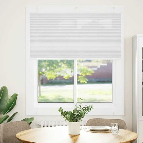 Store plissé blanc 120x100cm largeur du tissu 119,4cm polyester