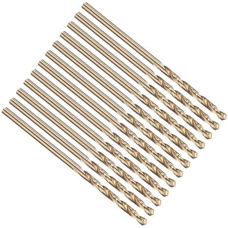 1-mm-Spiralbohrer, Zylinderschaft M35, Kobalt 5 % HSS, 135° Goldfinish, Hartmetallbohrer aus Edelstahl, hochharte Metallbohrer – 12er-Packung