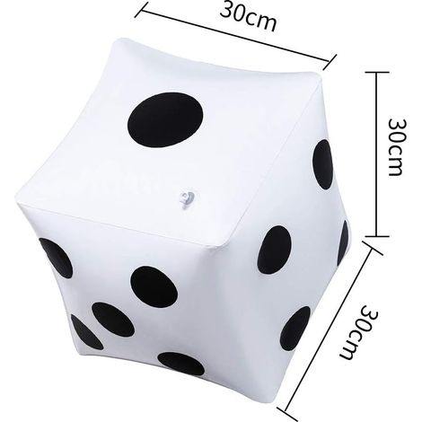 Dés gonflables géants de 33 cm (13 pouces) pour jeux de piscine et de jardin en extérieur (lot de 2) (1/2)