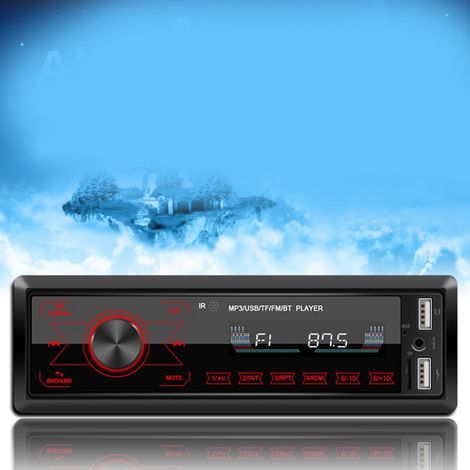 Autoradio Bluetooth 12V 1 DIN Stéréo MP3 Multimédia Lecteur Radiocommande (1/5)