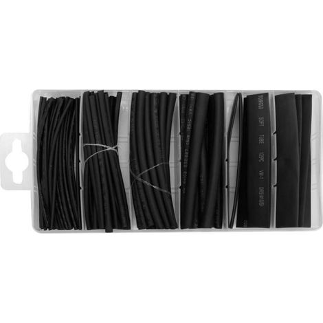 Ensemble de 100 gaines thermorétractables, diamètres : 1,5  2,5  4  6  10  13 mm