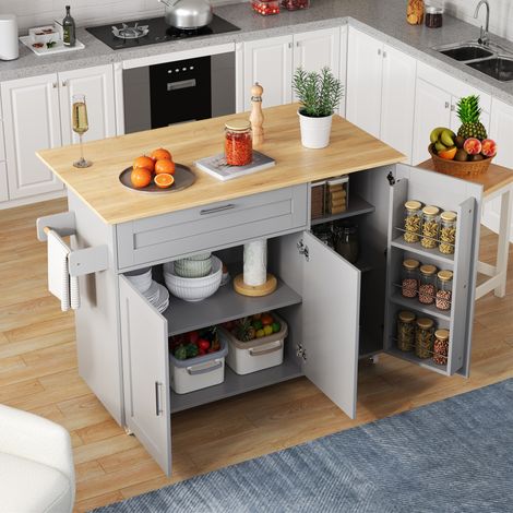 Schrank Aufbewahrungsmöbel klappbar 132 5 cm Grau OKMYHOME (1/5)