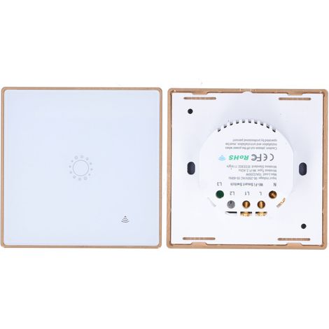 Interrupteur tactile intelligent blanc, télécommande sans fil Wi-Fi, norme britannique, 2 200 W, 95-240 V CA (1/5)