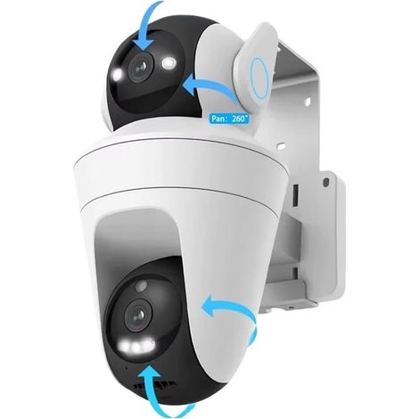 Caméras IP Wifi 5K 10MP Zoom 10X double objectif caméra de sécurité PTZ extérieure suivi automatique caméra de vidéosurveillance à domicile intelligente Surveillance vidéo 360 °(10MP Wifi No Card) (1/5)