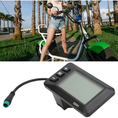 Écran LCD GD01 pour Vélo Électrique 36V/48V, Prise Étanche 5 Broches pour Guidon 22.2mm