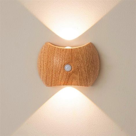 Applique murale magnétique rechargeable, 3 températures de couleur, détecteur de mouvement, éclairage d'escalier pour chambre à coucher ou hôtel, sans perçage ( ) (1/2)
