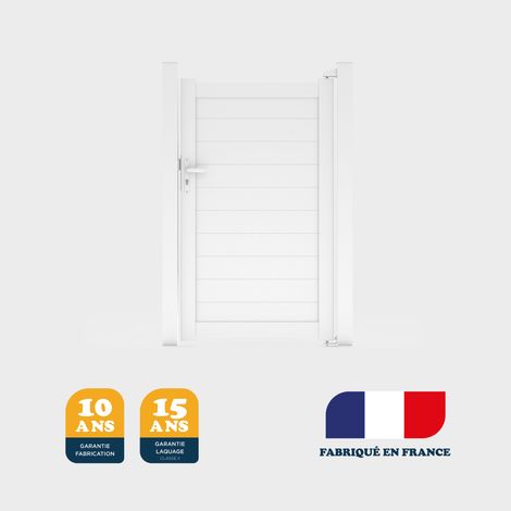 Portillon prêt à la pose YEL Blanc 9016 - L104 cm X H172 cm en aluminium BELTY (1/5)