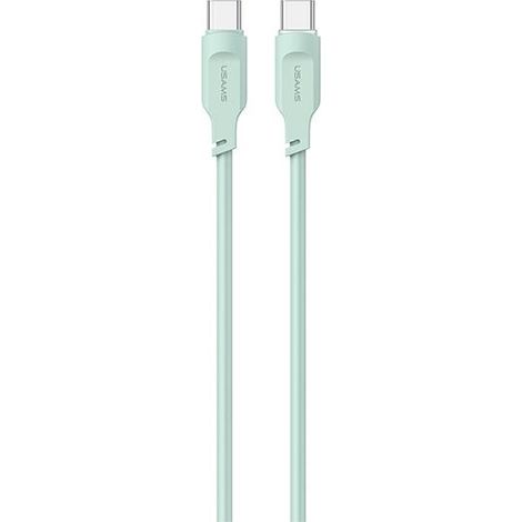 Cavo USB-C a USB-C USAMS da 1,2 m con ricarica rapida da 100 W, colore verde.