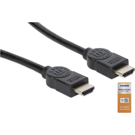 Câble de raccordement Manhattan HDMI Fiche mâle HDMI-A, Fiche mâle HDMI-A 3.00 m noir 355353 canal de retour audio, contacts dorés Câble HDMI W060292 (1/3)