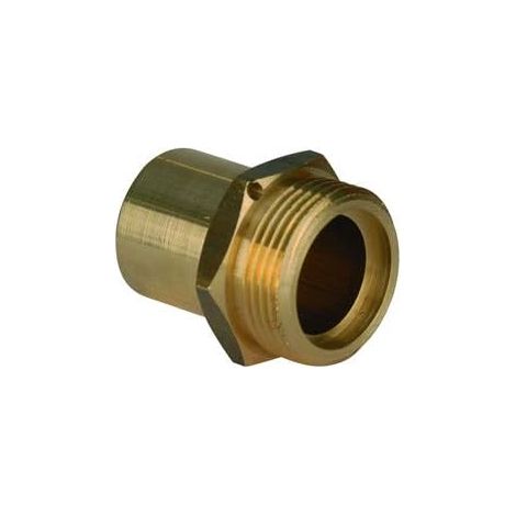 Raccord Gaz Naturel - 1 Pièce - Laiton NF - Mamelon Mâle 6/20 à Braser - Pour Compteur et Tube Cuivre Ø22 - DN 20 (1/2)