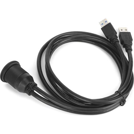 Câble de données USB3.0 double, montage encastré sur tableau de bord, prolongateur de panneau étanche, 1 mètre/39,4 pouces (1/3)