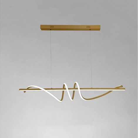 TrAdE Shop Traesio - Lampadario A Sospensione Led 65w Oro Spirale Ondulato Luce 6500k Vortice Orizzontale 32453 - (1/5)