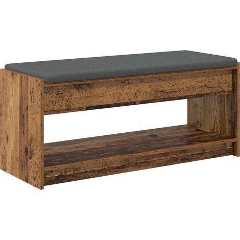Hall Bench Old Wood 103 x 38 x 45 cm Engineered Wood and Fabric vidaXL