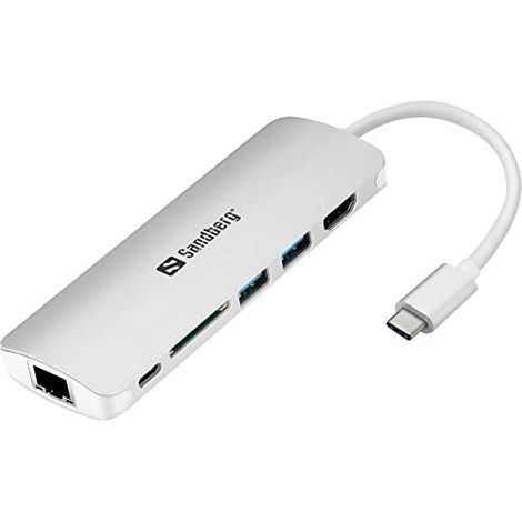 Sandberg USB-C Dock HDMI+LAN+SD+USB,61W (1/2)