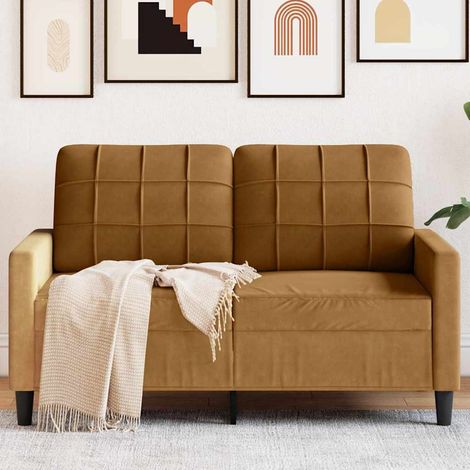 Canapé-Sofa à 2 places Marron 120 cm Velours 334935 (1/5)