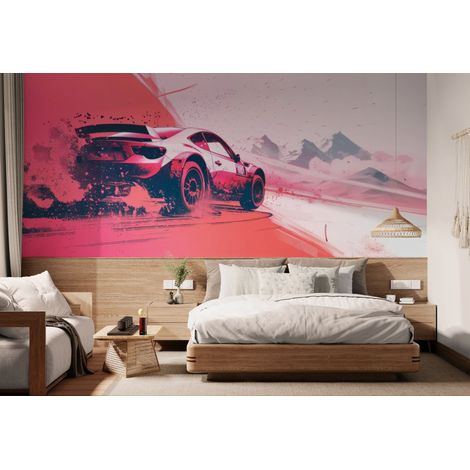 Papier peint Sport – voiture de rallye - 150 x 250 cm (1/2)