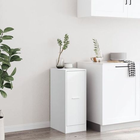 Armoire de Pharmacie Blanche en Bois d'Ingénierie, 30 x 41 x 77,5 cm, Meuble de Rangement Mural avec Étagères, Idéal pour Salle de Bain et Cuisine (1/5)