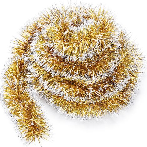 Guirlande de Noel Sapin, 4pcs Guirlandes Tinsel Noël, Guirlande Sapin 2m, Guirlande Tinsel Métallique Scintillantes pour Mariage Anniversaire Fête Murs Fenêtres Sapin Decoration Noël - Or