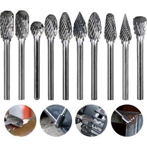 10pcs carbure tige fraise en métal carbure outil rotatif électrique foret-36mm (1/5)