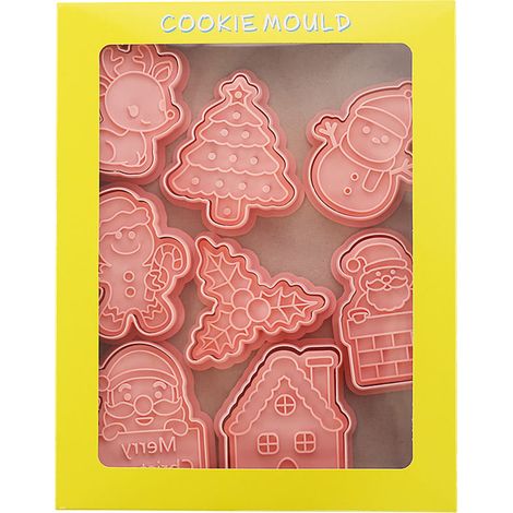 8-teiliges Set mit Weihnachtsplätzchenausstechern, weihnachtsförmiger Fondantform, Geschenkbox, 8-teilig (1/4)