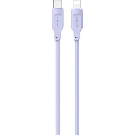 Cavo USB-C a Lightning USAMS da 1,2 m con ricarica rapida, colore viola.