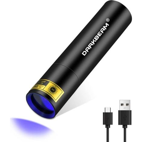 Lampe de poche UV 365nm portable, détecteur d'urine pour animaux avec recharge USB-C, lumière noire compacte et puissante (1/5)
