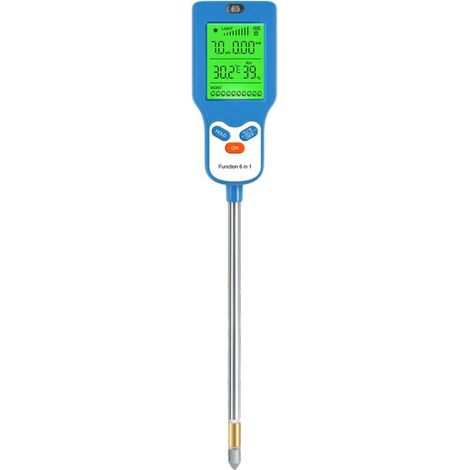 Fortschrittliches Bodenanalyse-Set für Topfrasen mit 6-in-1-Messung von Bodentemperatur, Licht und Feuchtigkeit.
