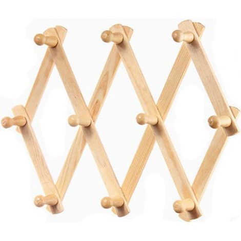 Étagère murale extensible en bois, cintre pliable, étagère de rangement extensible murale (32) (1/4)