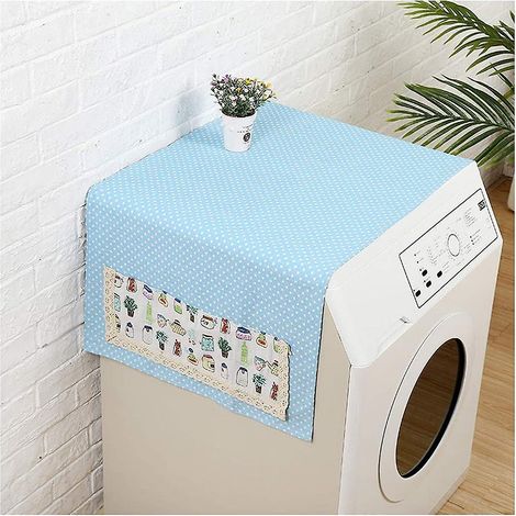 Housse de protection anti-poussière pour lave-linge et réfrigérateur - Bleue (1/3)